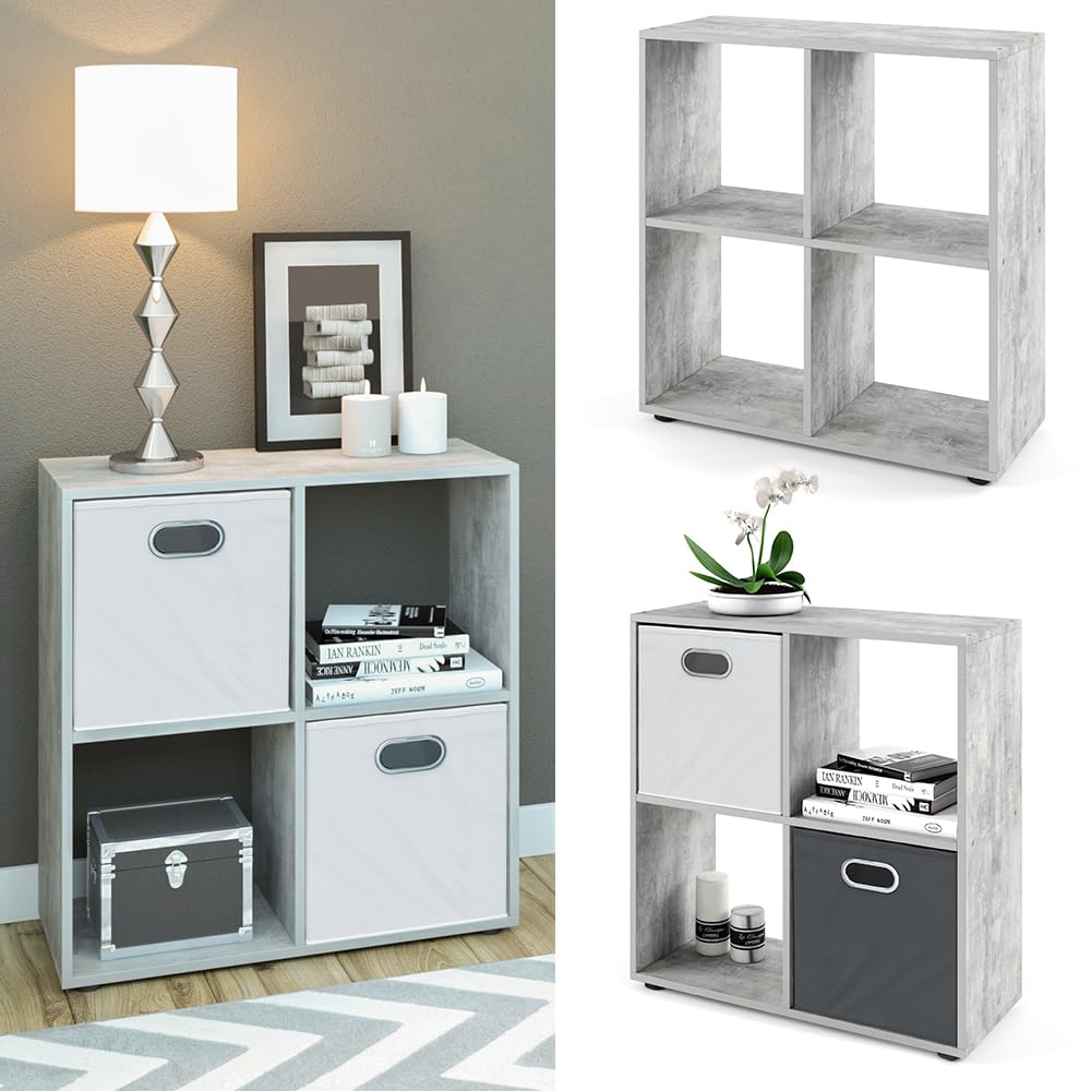 Vicco Meuble de Rangement Cube Tetra, Béton, 72.6x72cm