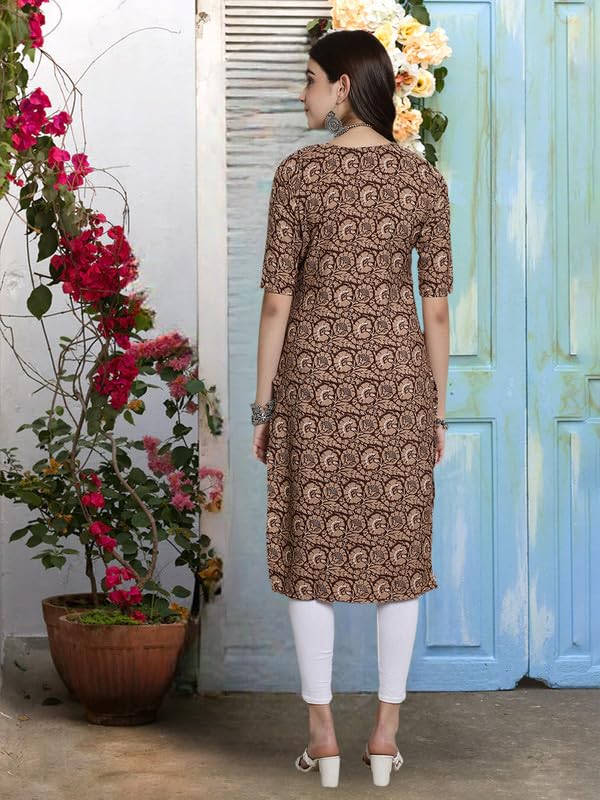 Pikmint Women's Crepe Kurti For Women's Ethnic Printed Kurti For Women's (Pack Of 5)