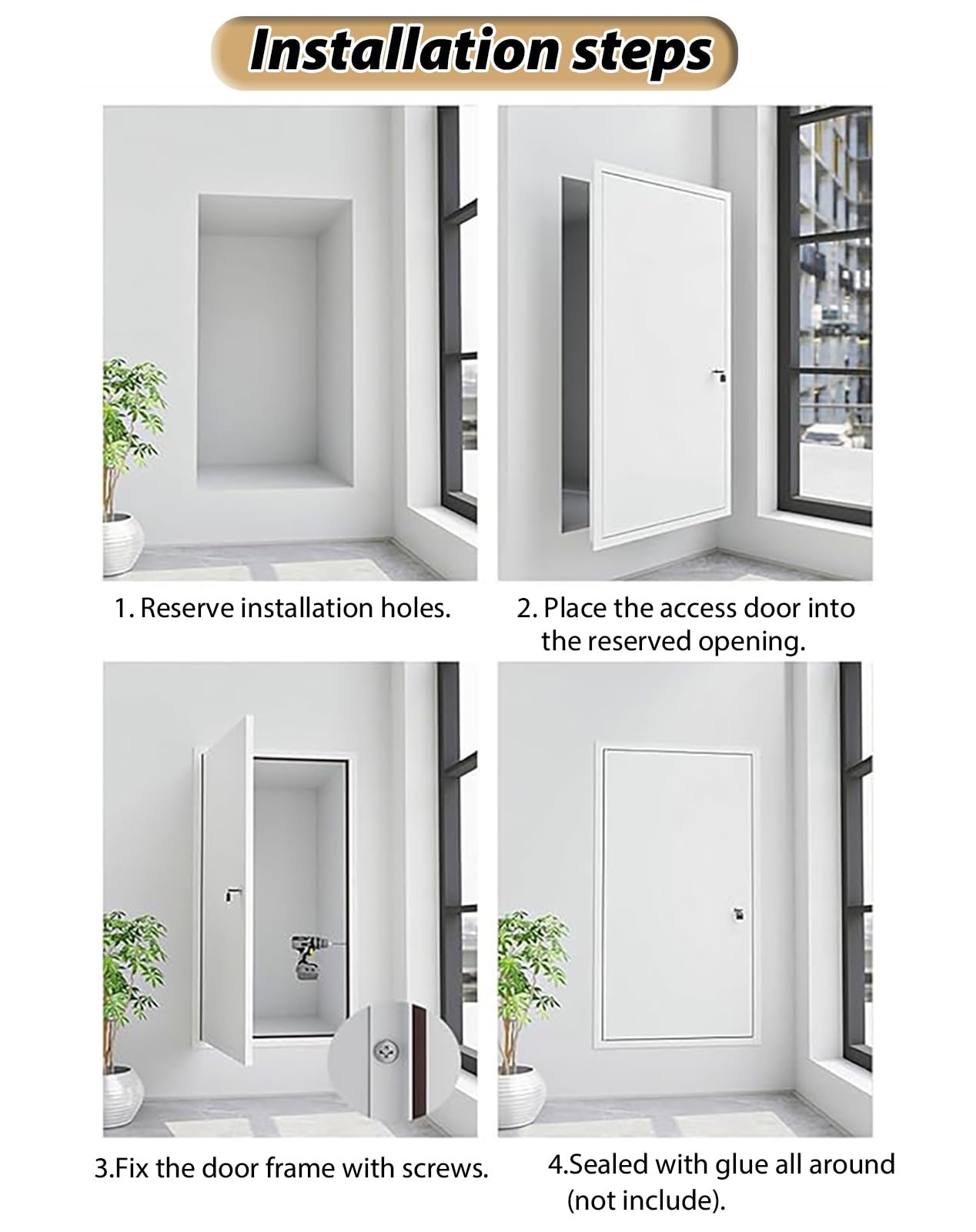 Aluminiowy panel dostępu Drzwi inspekcyjne na zawiasach, drzwi serwisowe HVAC na poddaszu/fabryce/hotelu(22x36in)