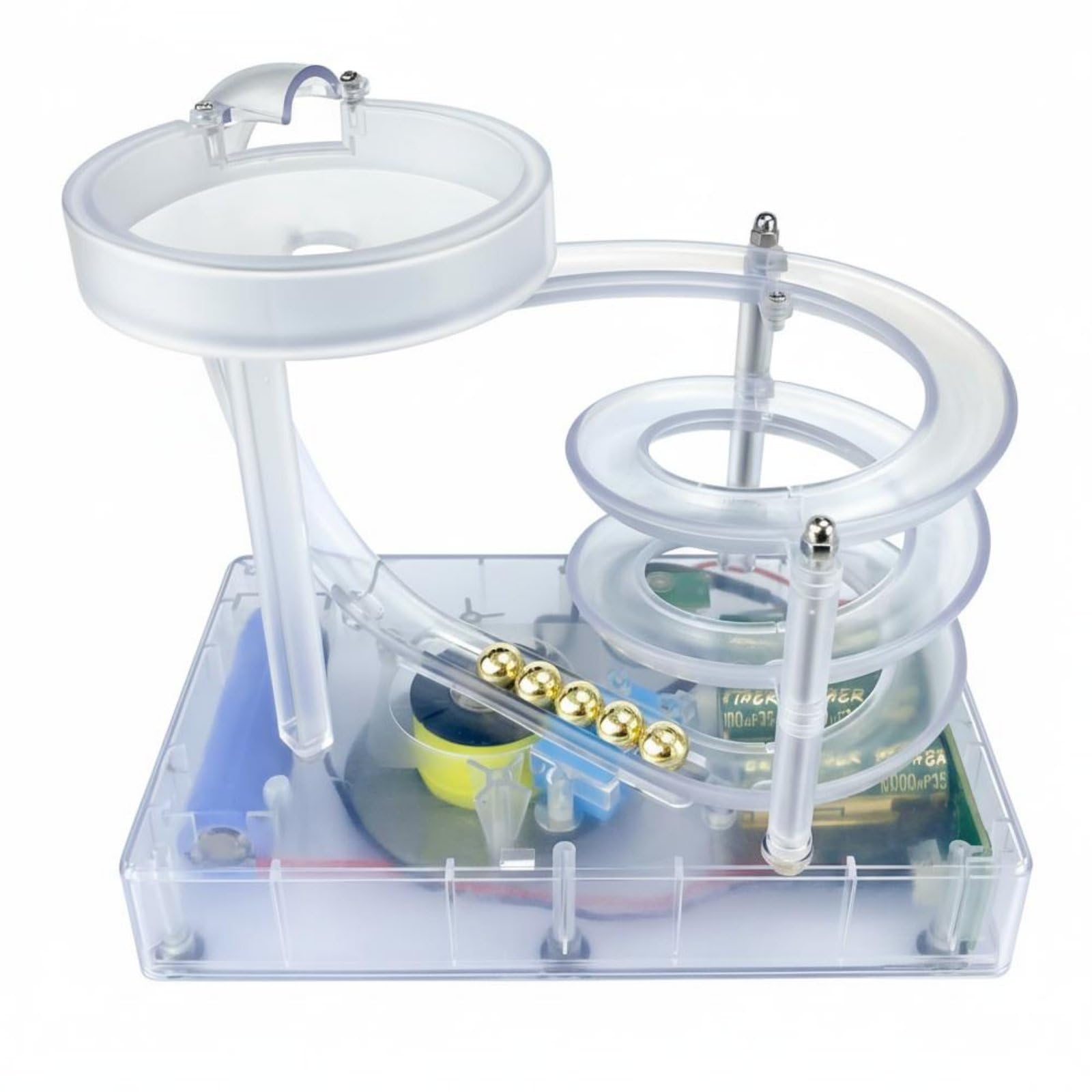 Tap Control Electromagnetic Rolling Ball Sculpture Quiet Operation Electromagnetic Marble Machine USB-C Rechargeable Spiral Track Kinetic Art Toy 1800mAh Battery for Office Workers-image-44