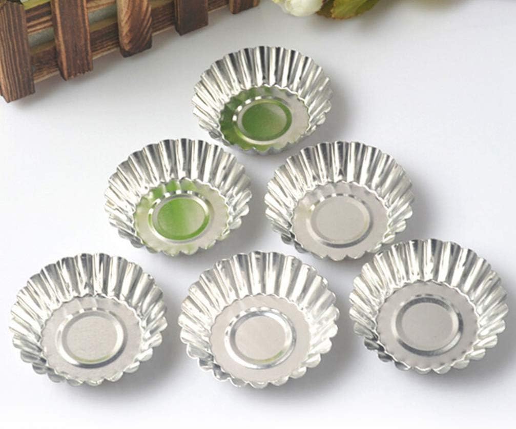 Cabilock 100pcs Nonstick Egg Tart Moulds Tin Baking Cups for Cupcakes Cakes Cookies Metal Tart Baking Tools for Muffins Pies and Desserts
