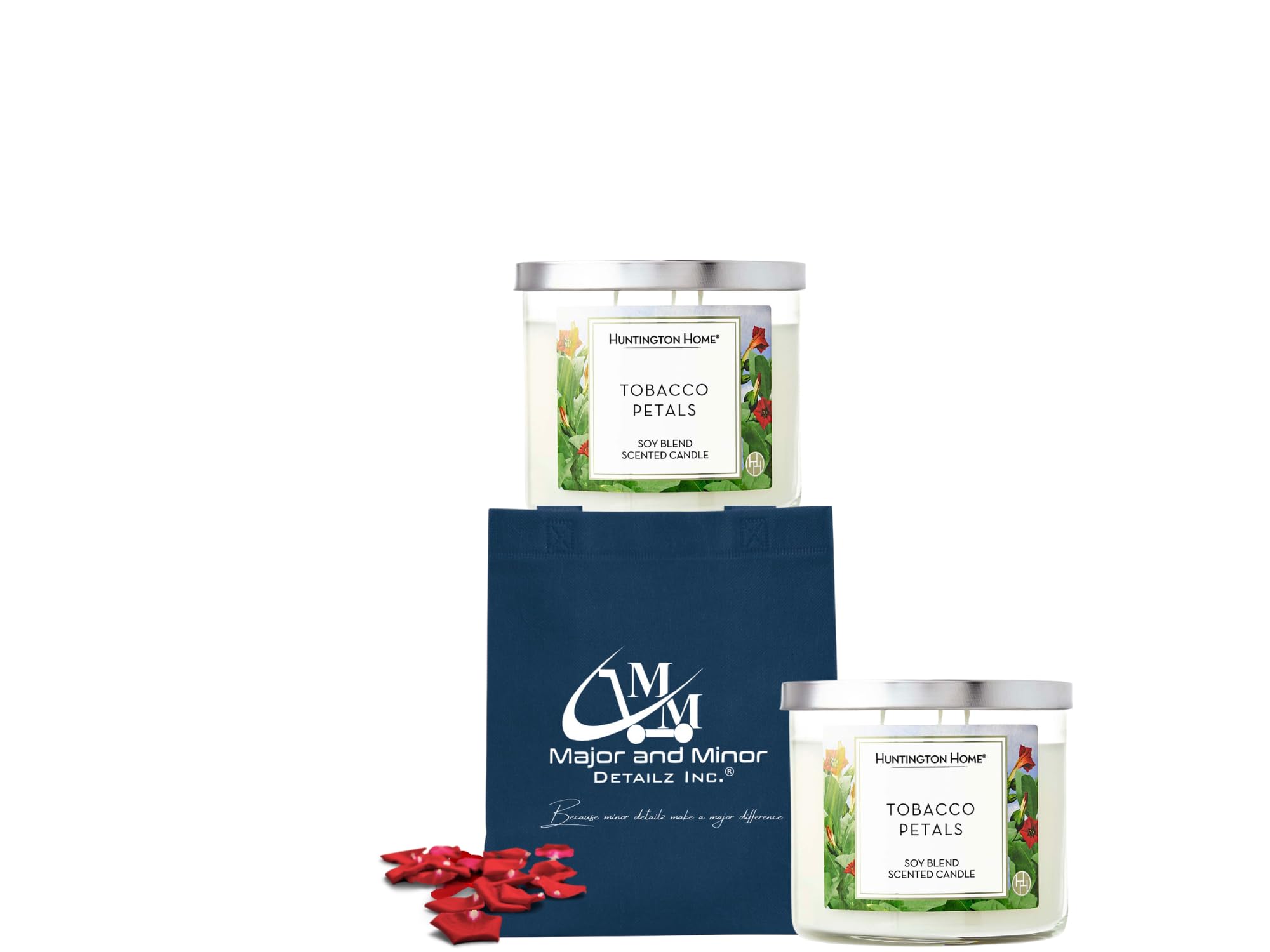 Tobacco Petals Scented Candle | Huntington Home 3 Wick Soy Blend | Glass  Jar Candles with Eco Tote | Cozy Ambiance: Buy Online at Best Price in UAE 