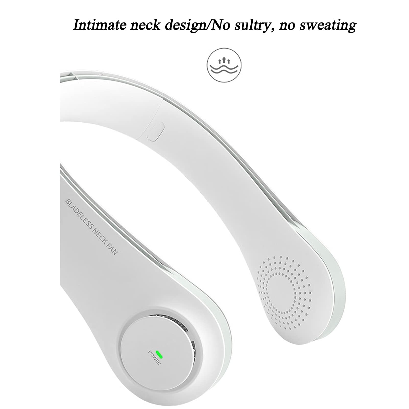Wentylator na szyję Wentylatory bezłopatkowe, akumulator wiszący wentylator na szyję bez użycia rąk, nadający się do noszenia wentylator USB, 3 prędkości, do podróży w biurze domowym na zewnątrz