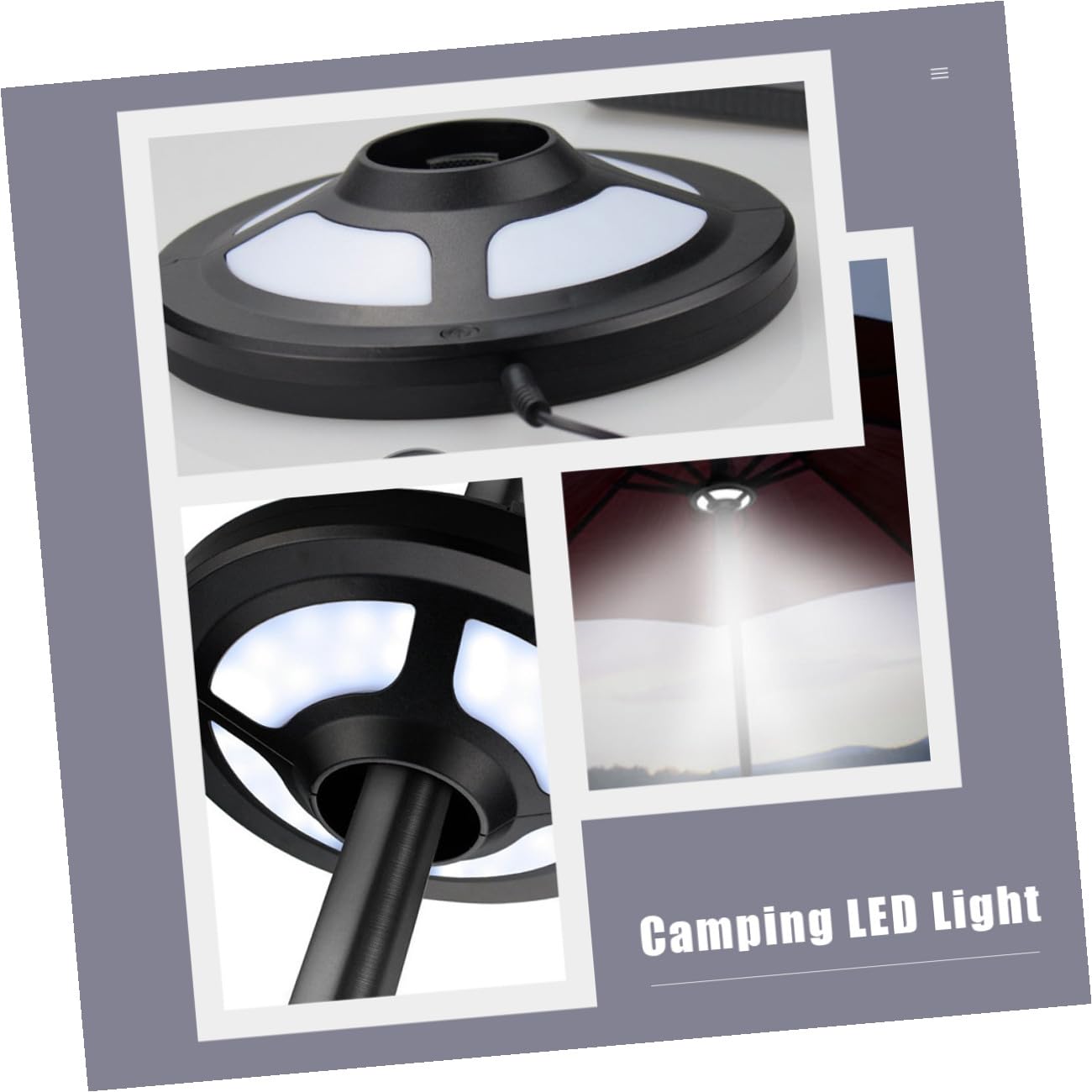 WOONEKY Lampe Camping LED Multifonction pour Parasol et Urgence Légère Portable et Éclairage Extérieur sans Pile pour Tente et Jardin