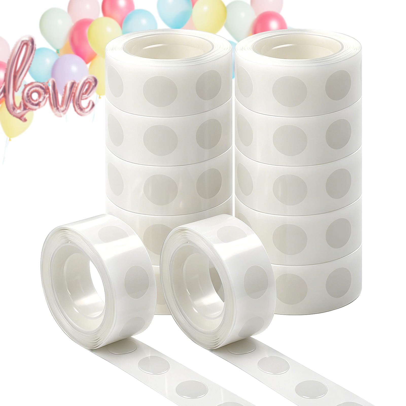 SZXMDKH Glue Point Dots for Balloons,1200 Pieces Balloon Arch Tape Sticky Dots Double Sided Glue Point Dots for Crafting(10mm)