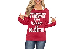 Spadehill Christmas Women's Long Sleeves Crewneck Cotton Ugly Funny Sweater