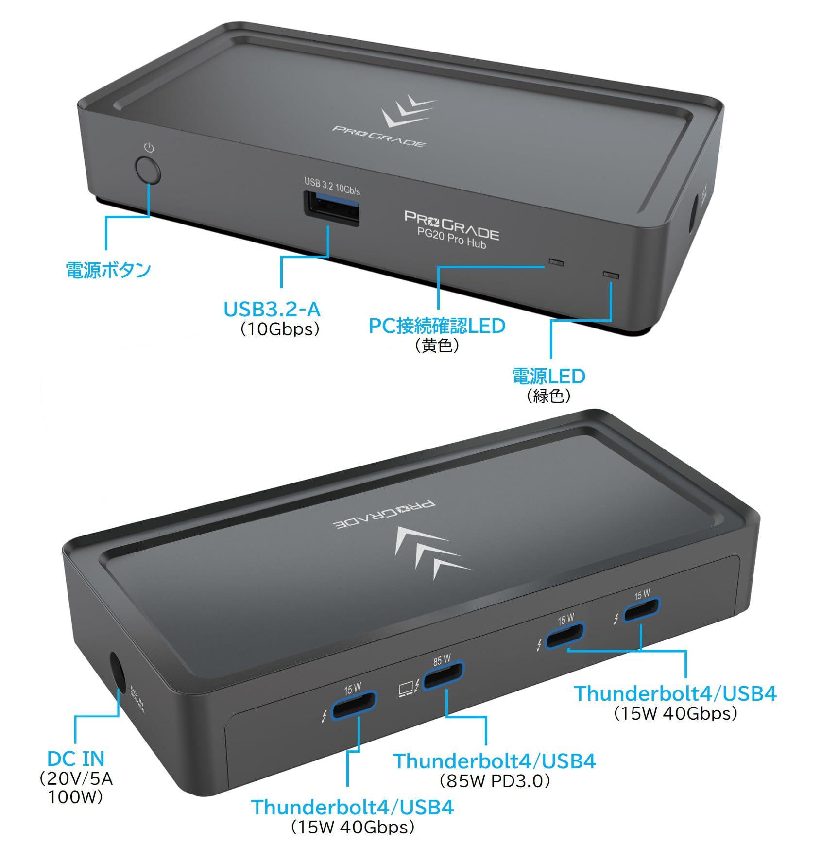 その他 ProGrade Digital PG20 Pro Thunderbolt 4 PG20 Pro Thunderbolt 4 Hub - North American | ProGrade Digital