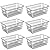 GEDLIRE 15.2" Metal Wire Baskets for Organizing 6 Pack, Household Pantry Storage Freezer Organizer Bins with Handles, Freezer Baskets for Upright Freezer, Refrigerators, Kitchen Cabinets, Black
