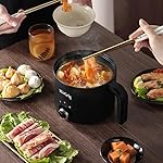 1.8L Electric Hot Pot，Ramen Cooker, Dual power supply Mini Portable Multi-Functional Lazy Pot for Pasta, Noodles, Egg, Soup,Rice，Non-Stick Noodle Cooker with Boil Dry Protection for Dorm, Office - Image 3