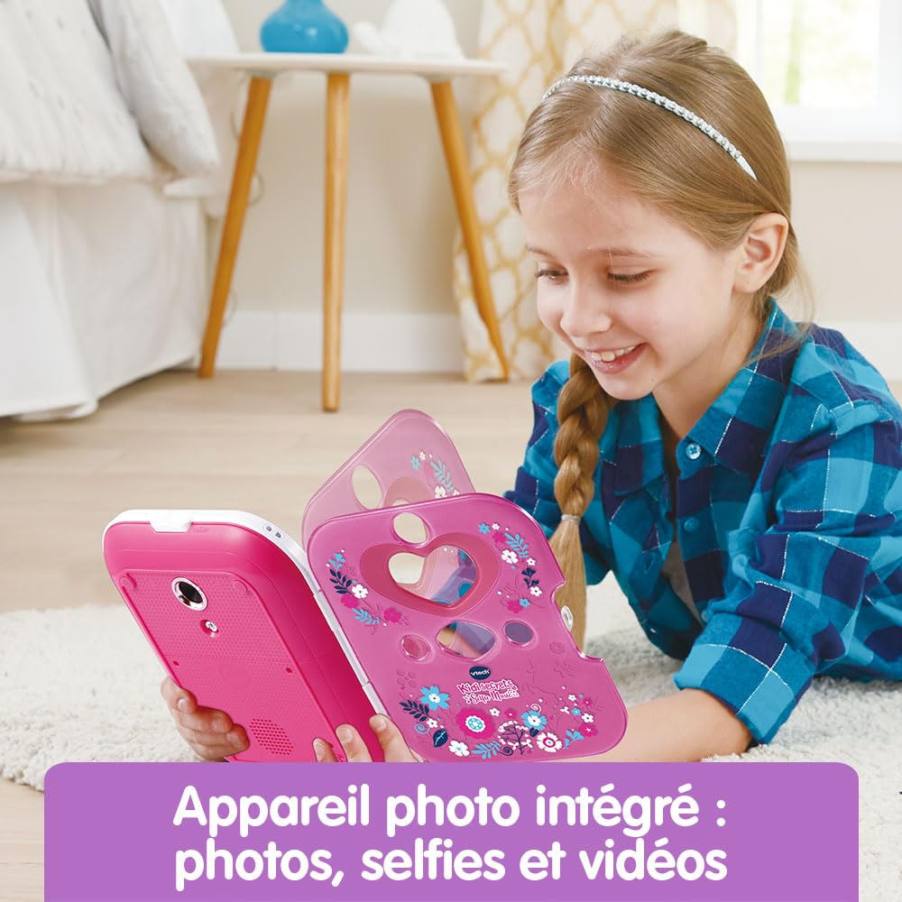 VTech - KidiSecrets Selfie Music 2.0 Rose, Journal Intime 8 en 1 avec Reconnaissance Faciale, Appareil Photo, Jouet Électronique Sons et Lumières, Cadeau Enfant de 6 Ans à 12 Ans - Contenu en Français