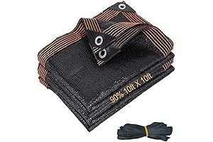 90% Backyard Shade Cloth for Garden, 10ft x 10ft Outdoor Sun Shade Netting