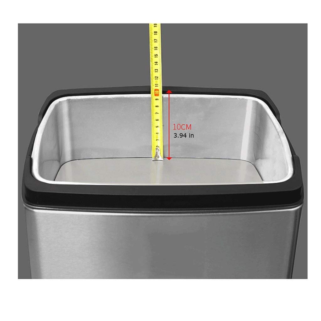 UPJAKS Cubo de Basura Papelera de Reciclaje de Acero Inoxidable Bote de Basura Cubo de Basura Clasificación Organizador del envase Exterior Cubo de la Basura de Plata 30L Bote de Basura Baño