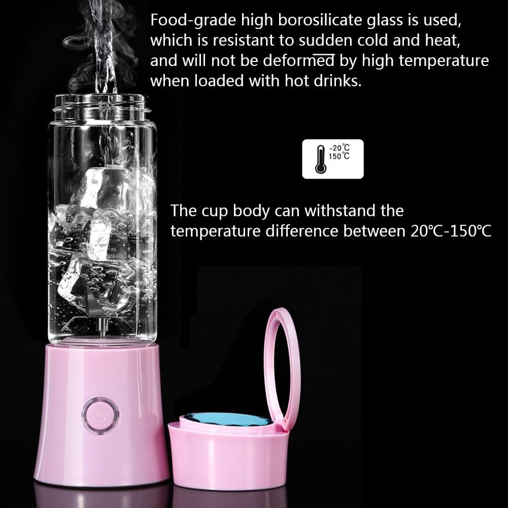 PAHION Mini Frullatore Juicer Portatile Smoothie Maker Juicer Blender con 6 Lame Frullatore Personale Ricaricabile USB per Frutta, Verdura, Smoothie, Milkshake 480ML (Color : White)
