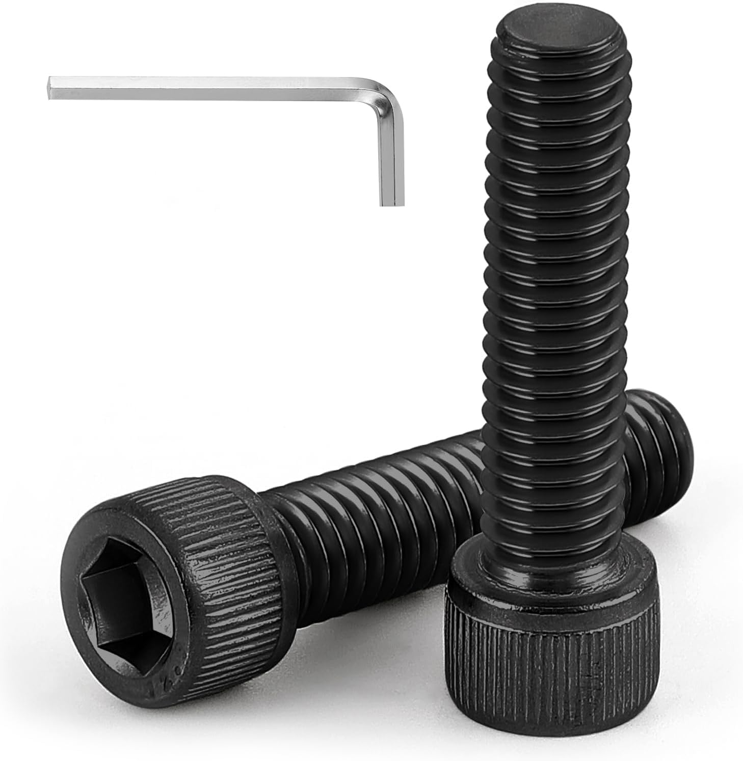 50 M6-1.0 x 20mm Socket Head Cap Screws Bolts, Grade 12.9 Alloy Steel Black Oxide, Allen Socket Drive, Machine Thread with Hex Spanner,20 PCS (M6X20)