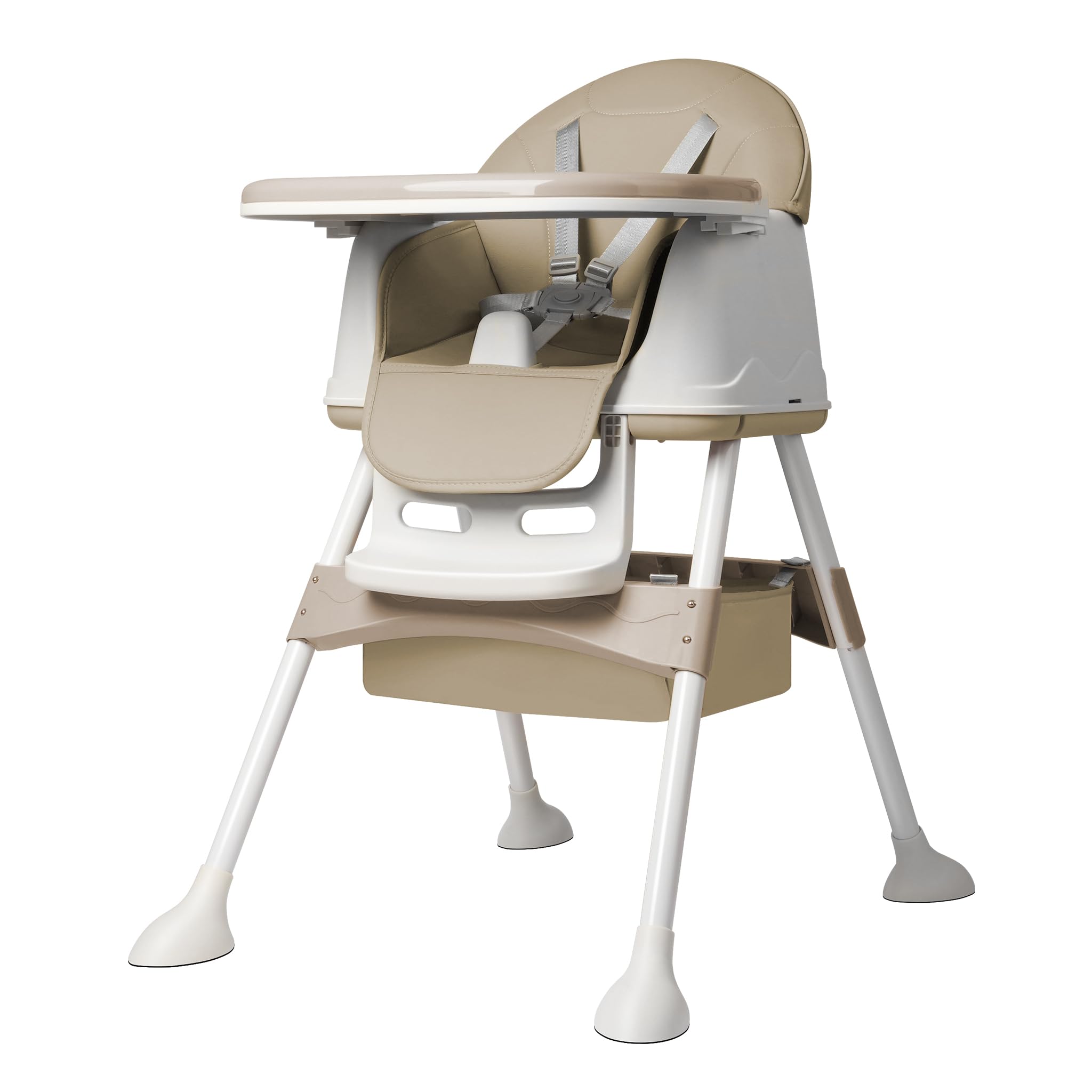 YEATHOR High Chair 3-in-1, Convertible Highchairs, Height Adjustable Baby Dining Chair with Removable Tray and Seat, Easy to Clean, Walker Booster Seat for 6-36 Months, Beige