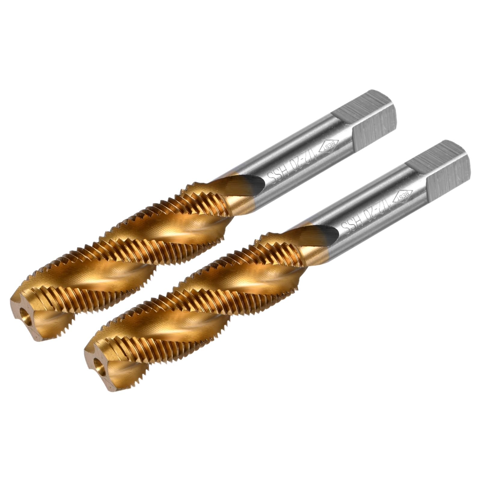 M METERXITY 2-Pack 1/2-20 UNC Spiral Flute Thread Tap