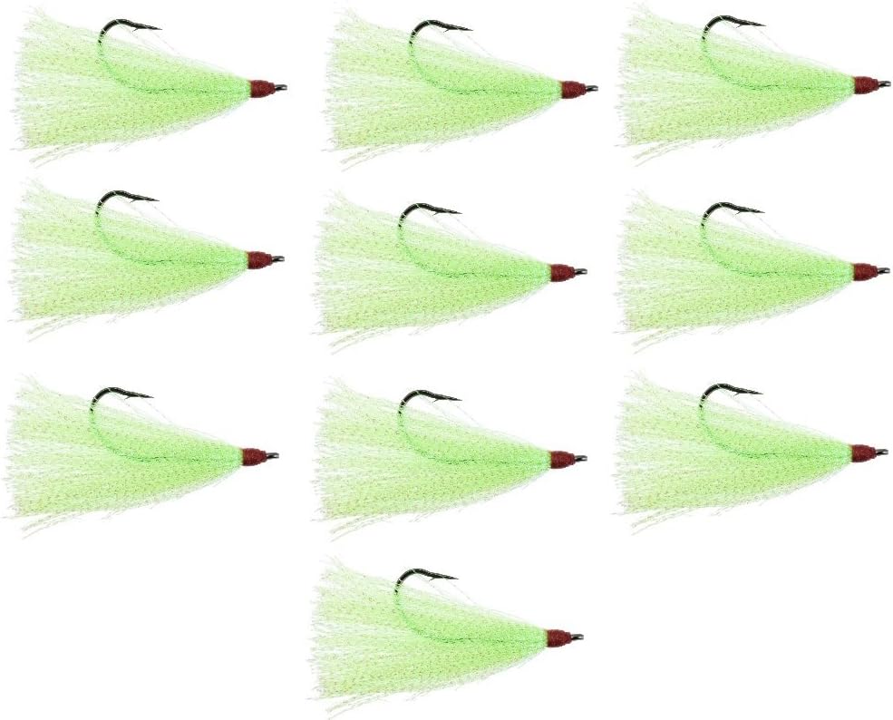 LAST CAST TACKLE Bucktail Teaser with 5/0 Hook - 10 Pack - 5 Colors to Choose from
