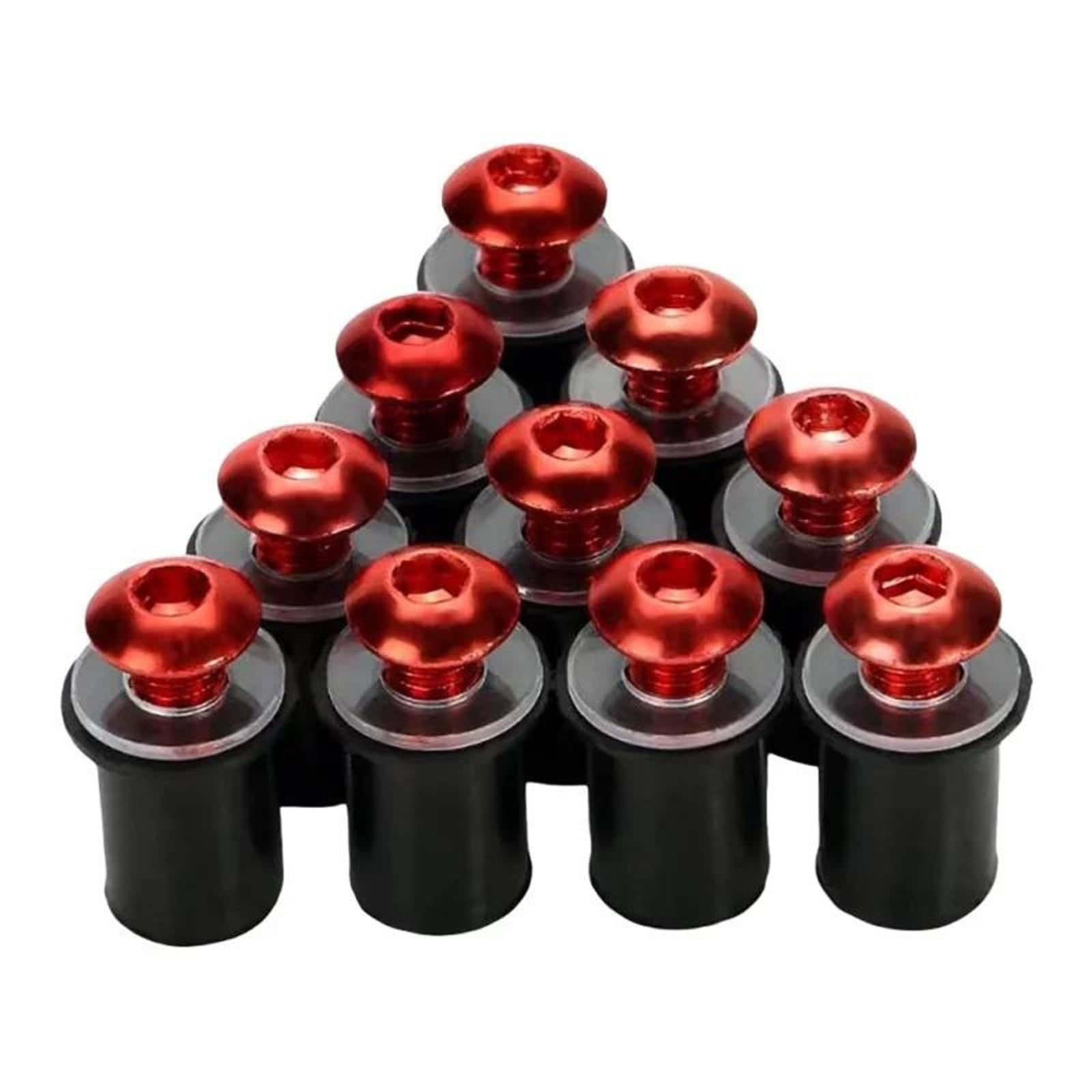 M5*16 5mm Motorcycle Windscreen Screws Windshield Bolts Fairing Mountings Kits For CBR 600 F4i CBR1000RR CB400 VFR800 CNC Alloy(Rosso)