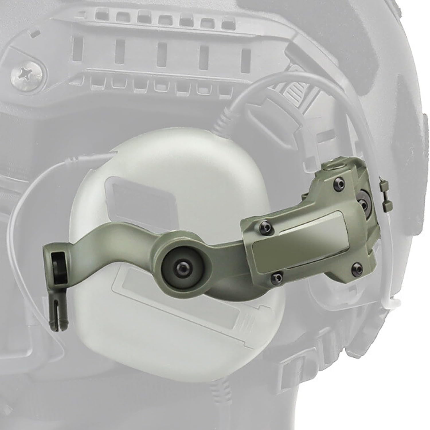 Free-Angle Tactical Headset Rail Mount Compatible with Earmor Headset Adapter On Team Wendy EXFIL/Flux M-Lok/Ops-Core Fast Arc Rail Adapter, Airsoft Helmet Accessory for Earmor M32, M31