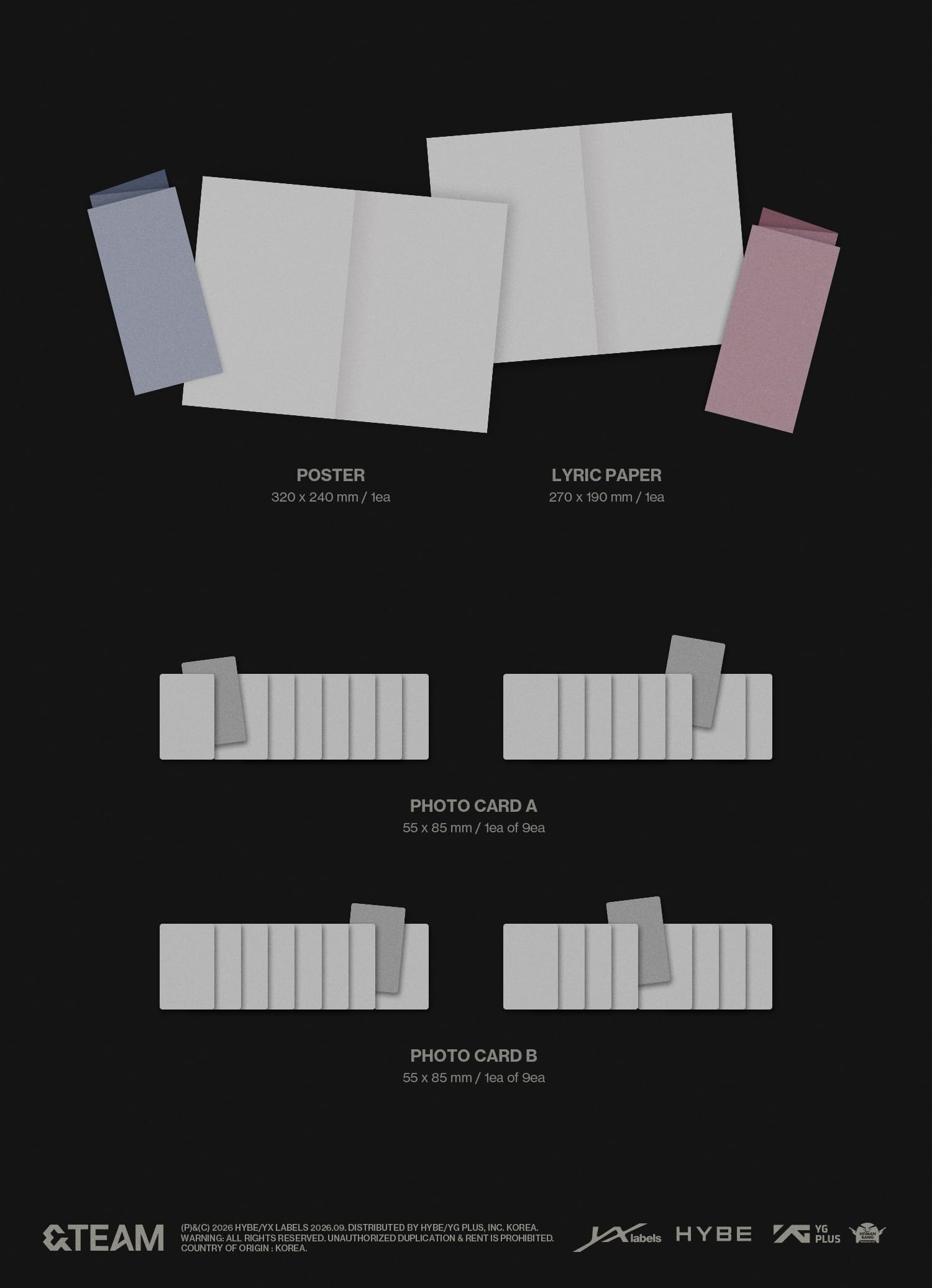 (Zestaw solo: EJ+Fuma+Jo+Haruna+K+Maki+Nicholas+Taki+Yuma) i TEAM Mark on Me KR 2. mini album ze śledzeniem