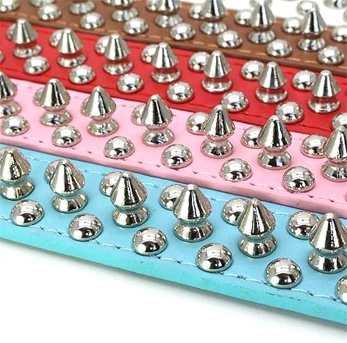 Miniatura 4 de Jxinrong Collares de piel sintética ajustable con remaches y tachuelas de hongos para gatos, cachorros, perros