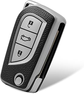 WORCAS Silicone 3 Buttons Smart Key Fob Remote Skin Cover Case Protector Keyless Entry Compatible with Toyota Fortuner Tundra RAV4 Highlander Corolla Camry Smart Premium(Black)