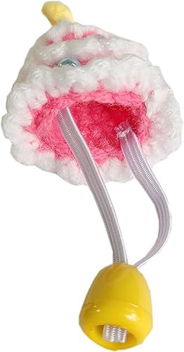 Knitted Pet Birthday Cake Christmas Hat with Adjustable Strap for Snake Hamster Reptile Guinea Pig Rat Rat Hedgehog (Pastel, Small)(Pink,Small)