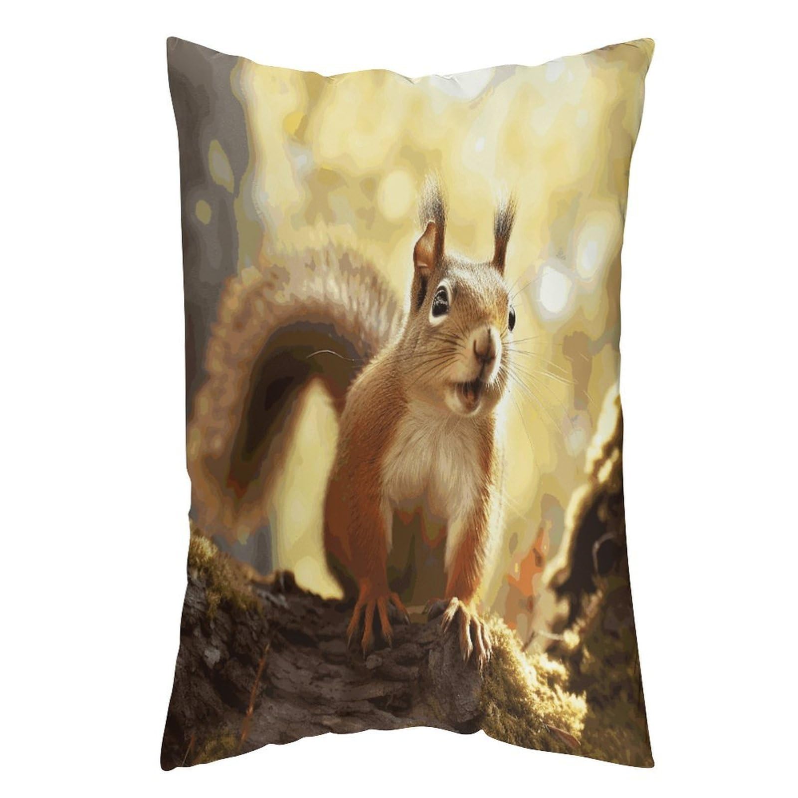 FekiLoot Funny Squirrel Throw Pillow Cover Soft Pillowcase with Hidden Zipper Lumbar Decorative Throw Pillow Covers Luxury Cozy Pillows Shams Rectangle Cushion Cases