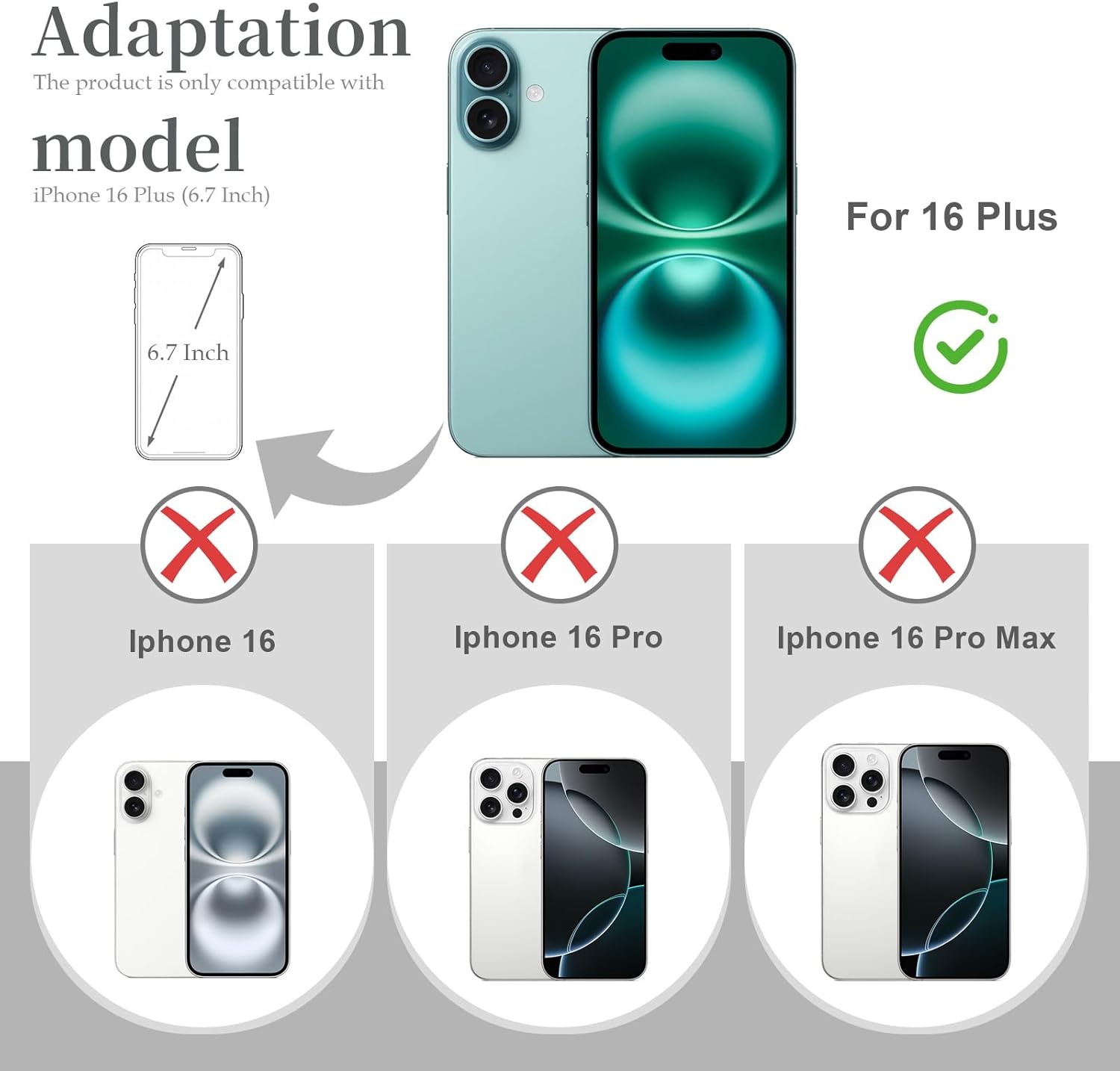 Back Glass Replacement for iPhone 16 Plus(6.7 inches,Teal) Integrated Glass & Wireless Charging Repair Tools are Included