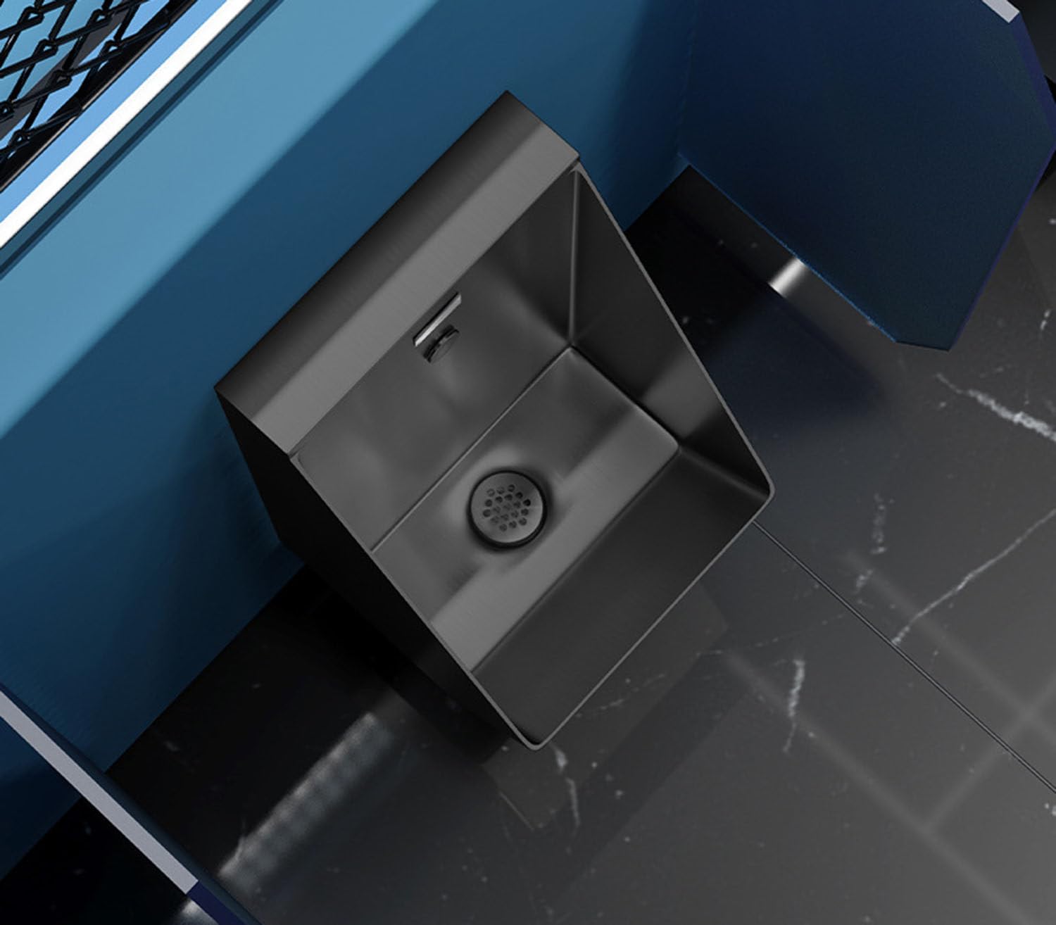 OTQEFTN 304 Stainless Steel Wall-Mounted Men's Bathroom Urinal,Flushing Urinal,Commercial Residential Use Urinal,Washout Urinal for Home,Public Toilet Urinal,Gold (Black