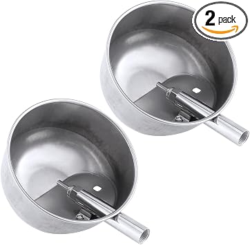 2 Pack Pig Waterer, Automatic Stainless Steel Pig Water Bowl with 1/2 Inch Water Nipper, Livestock Waterer Drinker for Piglets, Goats, Sheep and Other Farm Animals