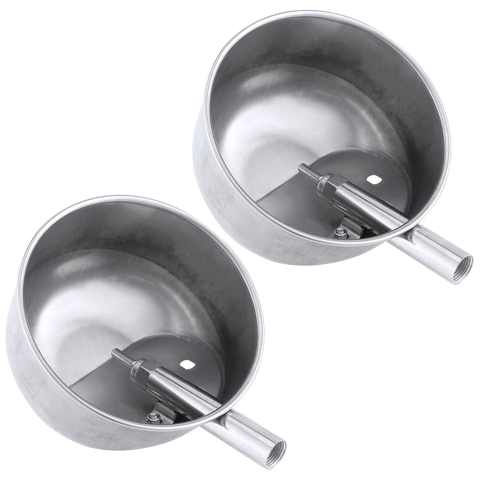 Paquete de 2 bebederos automáticos de acero inoxidable con pinza de agua de 1/2 pulgada, bebedero de ganado para lechones, cabras, ovejas y otros animales de granja