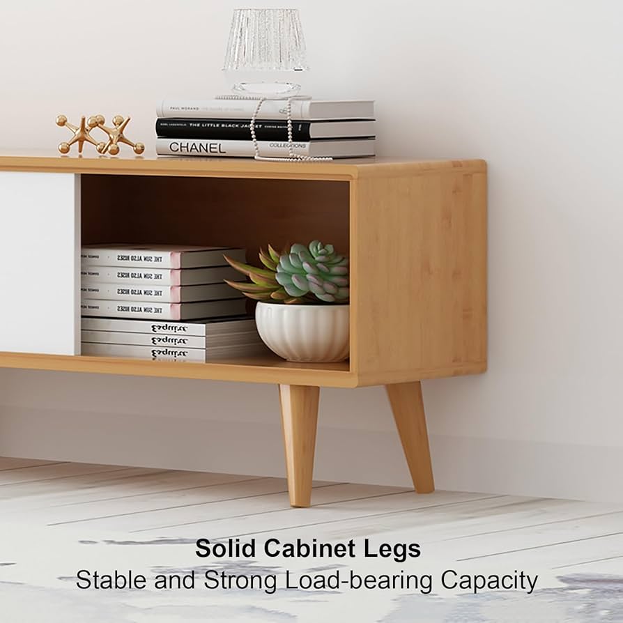 Amazon.com: TV Console Table Bamboo TV Cabinet Low Entertainment