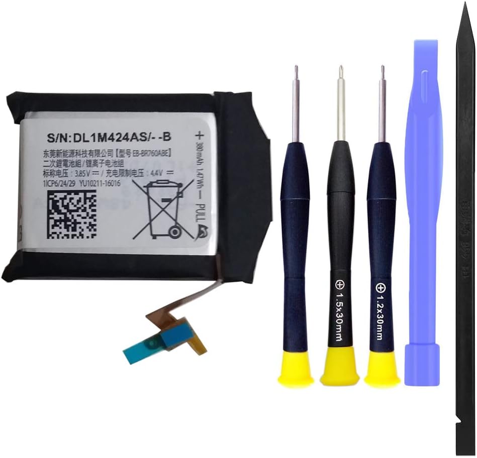 JIE Replacement Battery for Samsung Gear S3 Frontier SM-R760, S3 Classic R770, R760, R770, BR760, R765 GH43-04699A Series with Repair Kit Tools EB-BR760ABE [3.85V 380mAh]