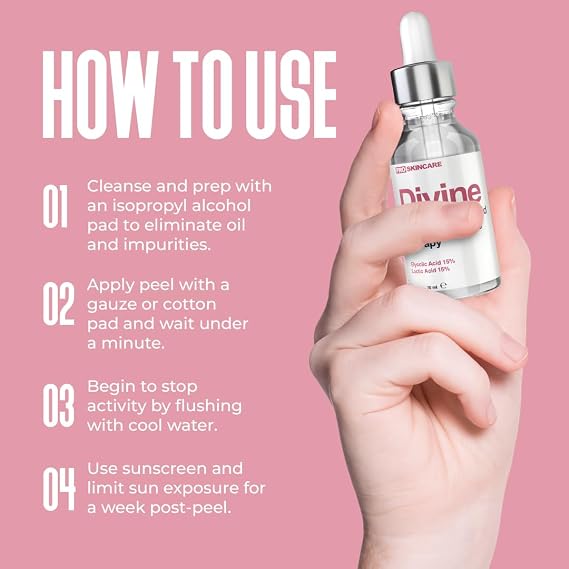 Glycolic Acid & Lactic Acid Peeling Solution - SKIN PERFECTING 30% AHA Liquid, Professional Grade Chemical Face Peel for Acne Scars, Collagen Boost, Wrinkles, Fine Lines - AHA - 1 fl oz