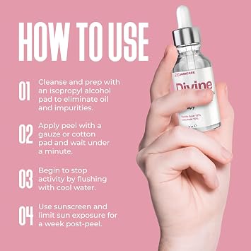 Glycolic Acid & Lactic Acid Peeling Solution - SKIN PERFECTING 30% AHA Liquid, Professional Grade Chemical Face Peel for Acne Scars, Collagen Boost, Wrinkles, Fine Lines - AHA - 1 fl oz