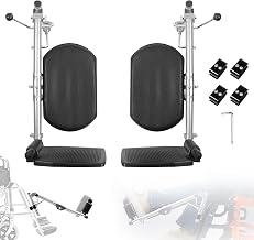 Lifting Leg Supports for Prams, Universal Replacement of the Footboard for Wheelchair with Adjustable Angle from 90 ° to 180 ° Load Capacity 100 kg for Disabled and Elderly (Pair)