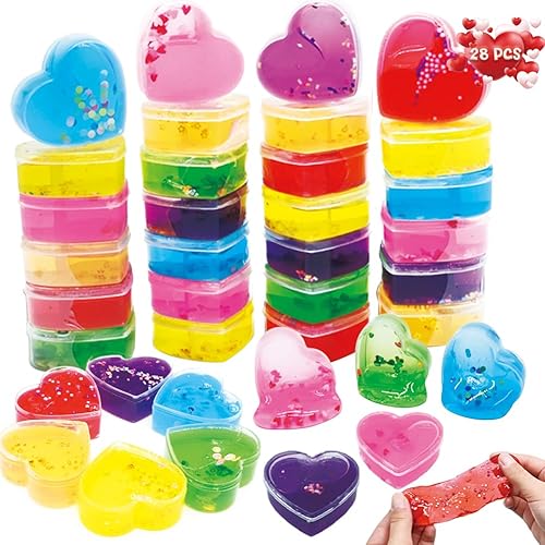 Regalos del día de San Valentín para el aula de niños, paquete de 28 tarjetas del día de San Valentín con forma de corazón para niños, regalo de