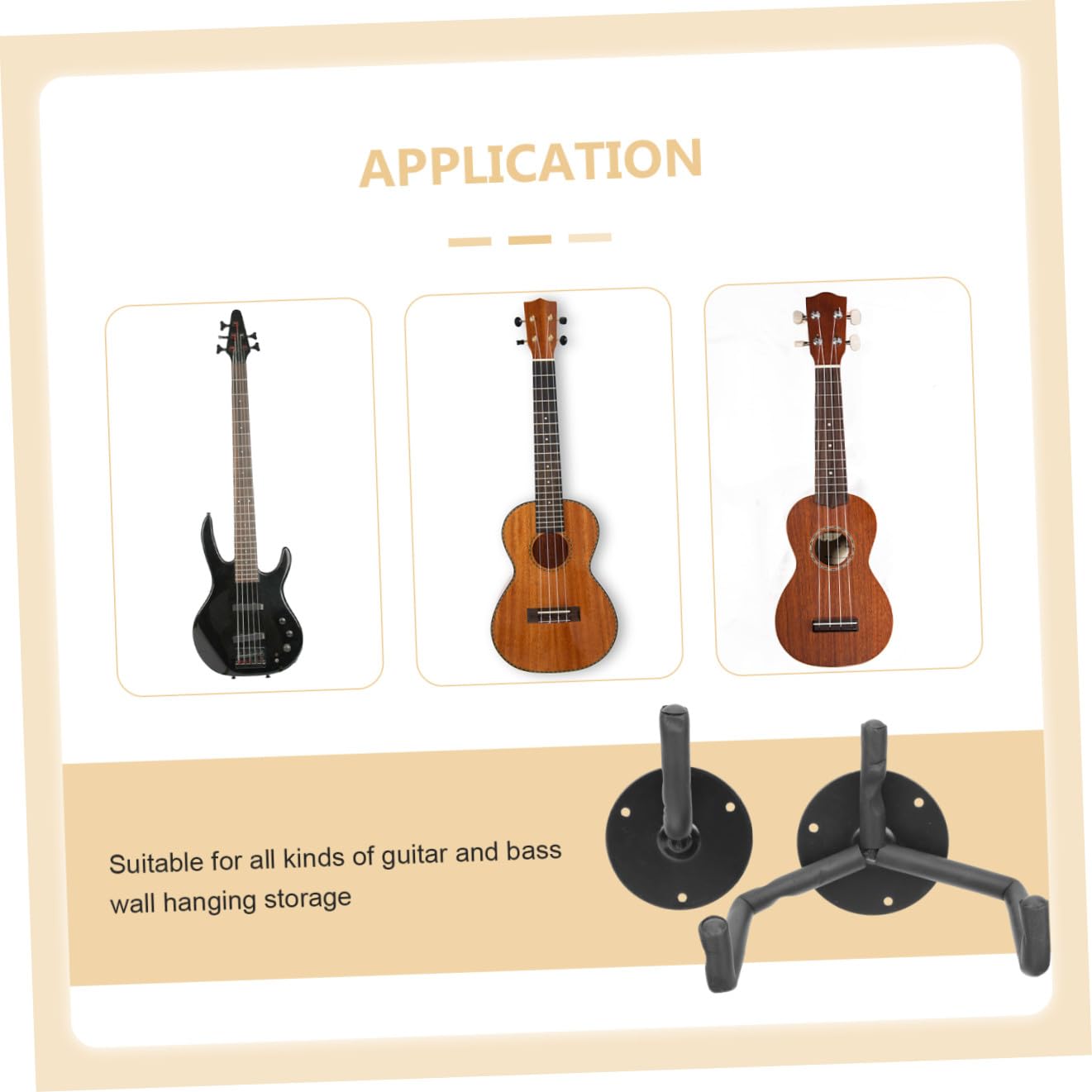 Gatuida Gitarren Wandhalterung Metall Horizontale Wandmontage Stabiler Gitarren Wandhaken Installieren Vielseitig für Bass Ukulele Violine Erhu Elegantes Design für Musikliebhaber