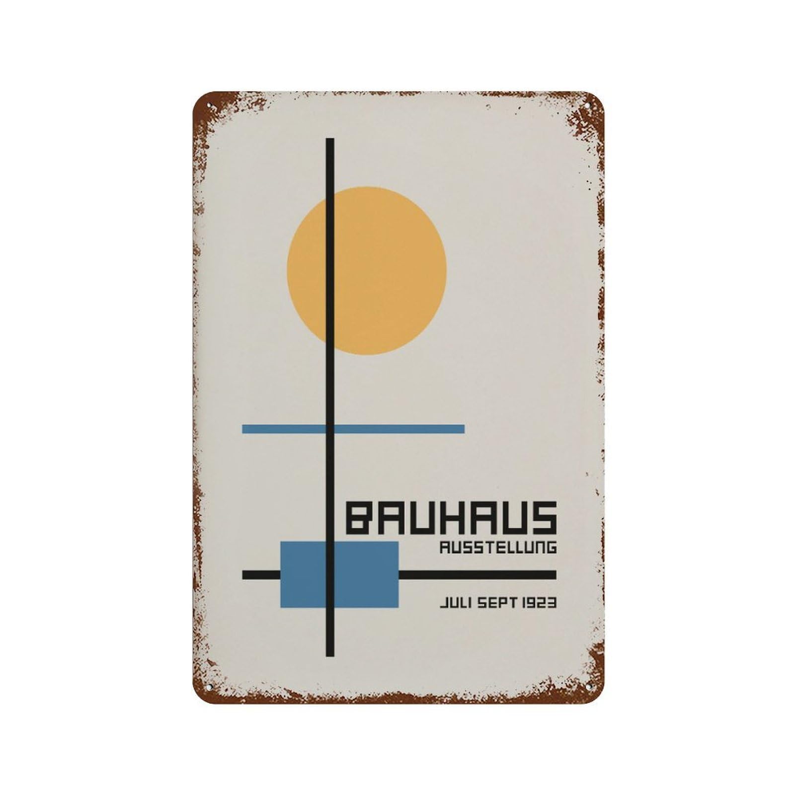 xiaoxiaoshen Bauhaus Exhibition Retro Geometric Wall Decor Art Metal Tin Poster Modern Home Decor Art Home Bar Shop Decorations Vintage Sign 30x20cm