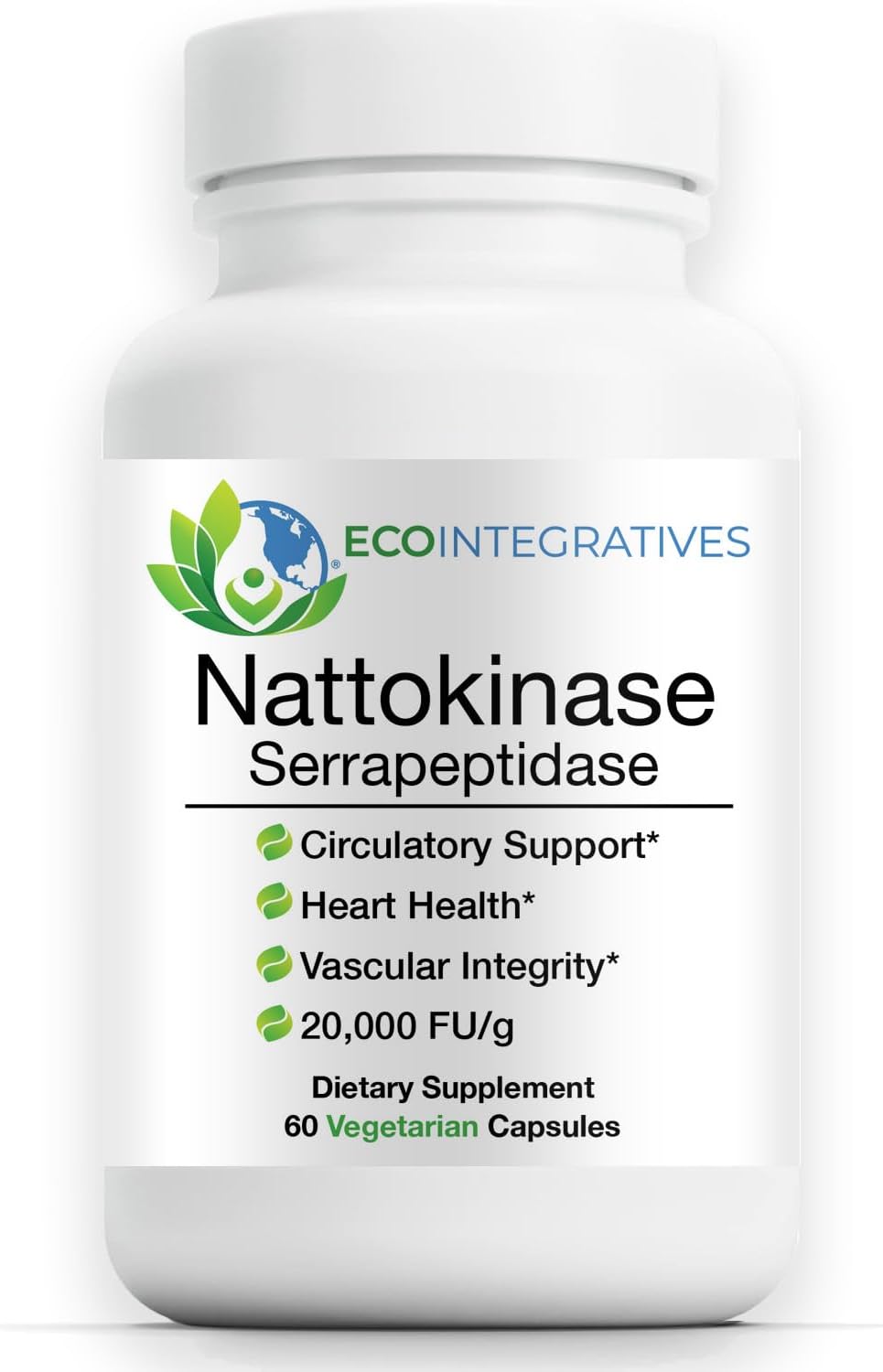 Nattokinase Serrapeptidase – with Nattokinase (20,000 FU/g) + Rutin | Supports Heart & Circulatory Health* | Non-GMO | 60 Vegetarian Capsules