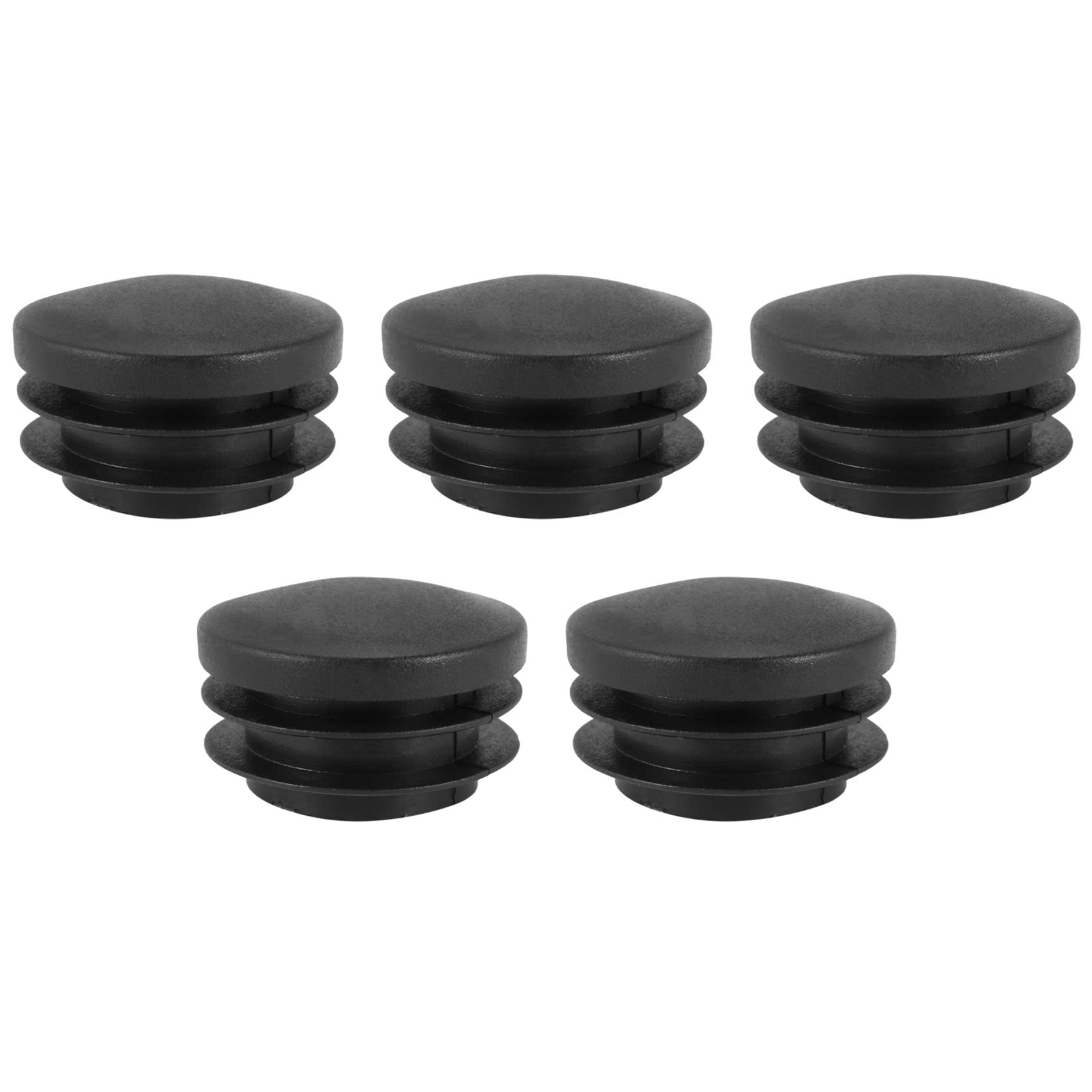 Tuesoa Black Plastic 35Mm Dia Blanking End Caps Round Tube Insert 5 Pcs