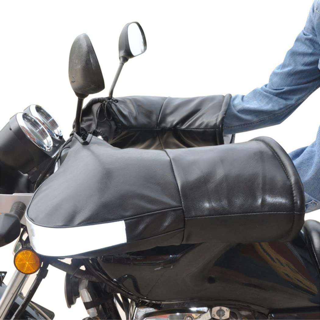 ZLZNX Guantes de Moto Manoplas Manillar de Motocicleta Forrados de Felpa a Prueba de Frío a Prueba de Viento Manguitos Térmicos Gruesos de Invierno