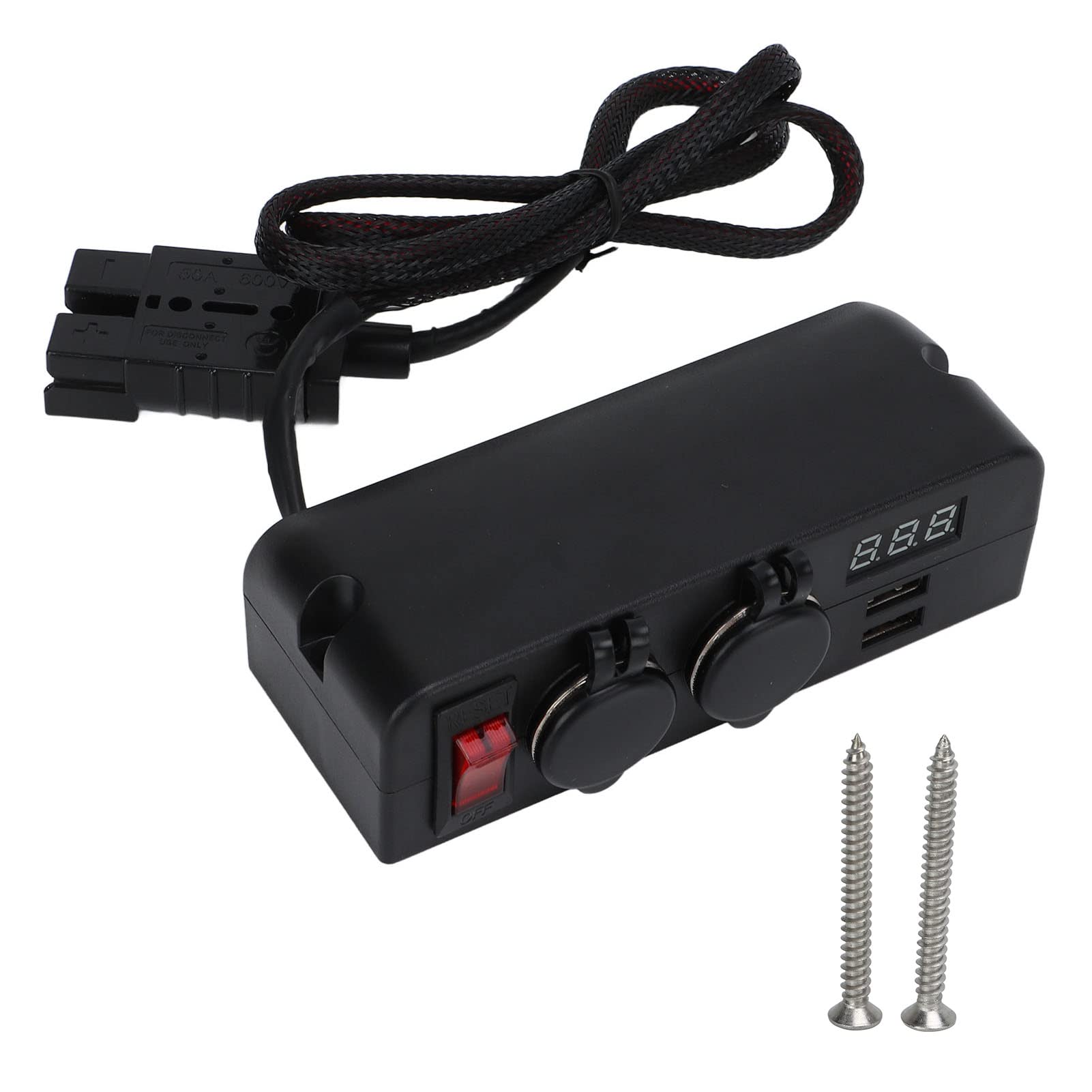 50A 600V Anderson do ładowarki samochodowej z woltomierzem cyfrowym, 2 portami USB i zasilaczem impulsowym do samochodów, pojazdów kempingowych i łodzi