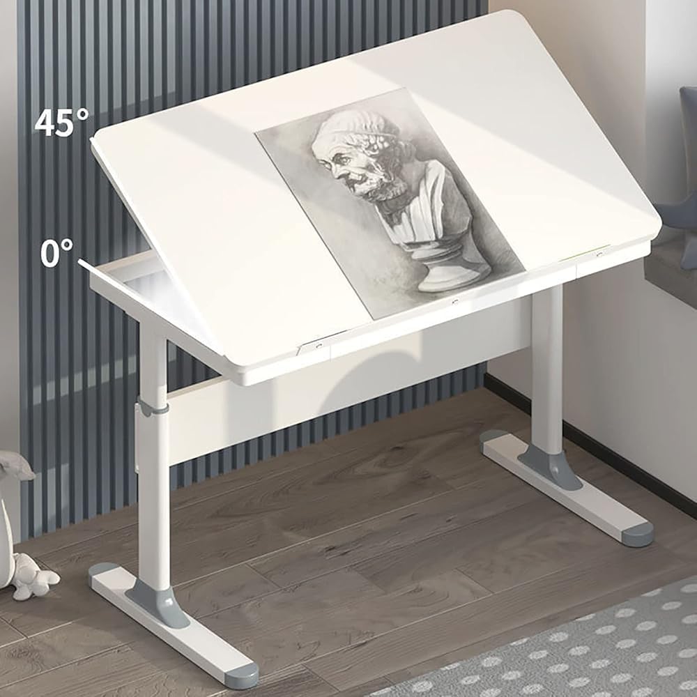 Table à dessin avec hauteur réglable et design inclinable – Bureau d'artiste pour dessiner, écrire et lire