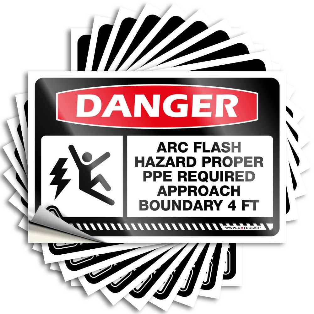 Custom Funny Sticker Accessories | Danger Arc Flash Hazard Proper PPE Assorted Bathroom Sticker Pack(8X12CM)