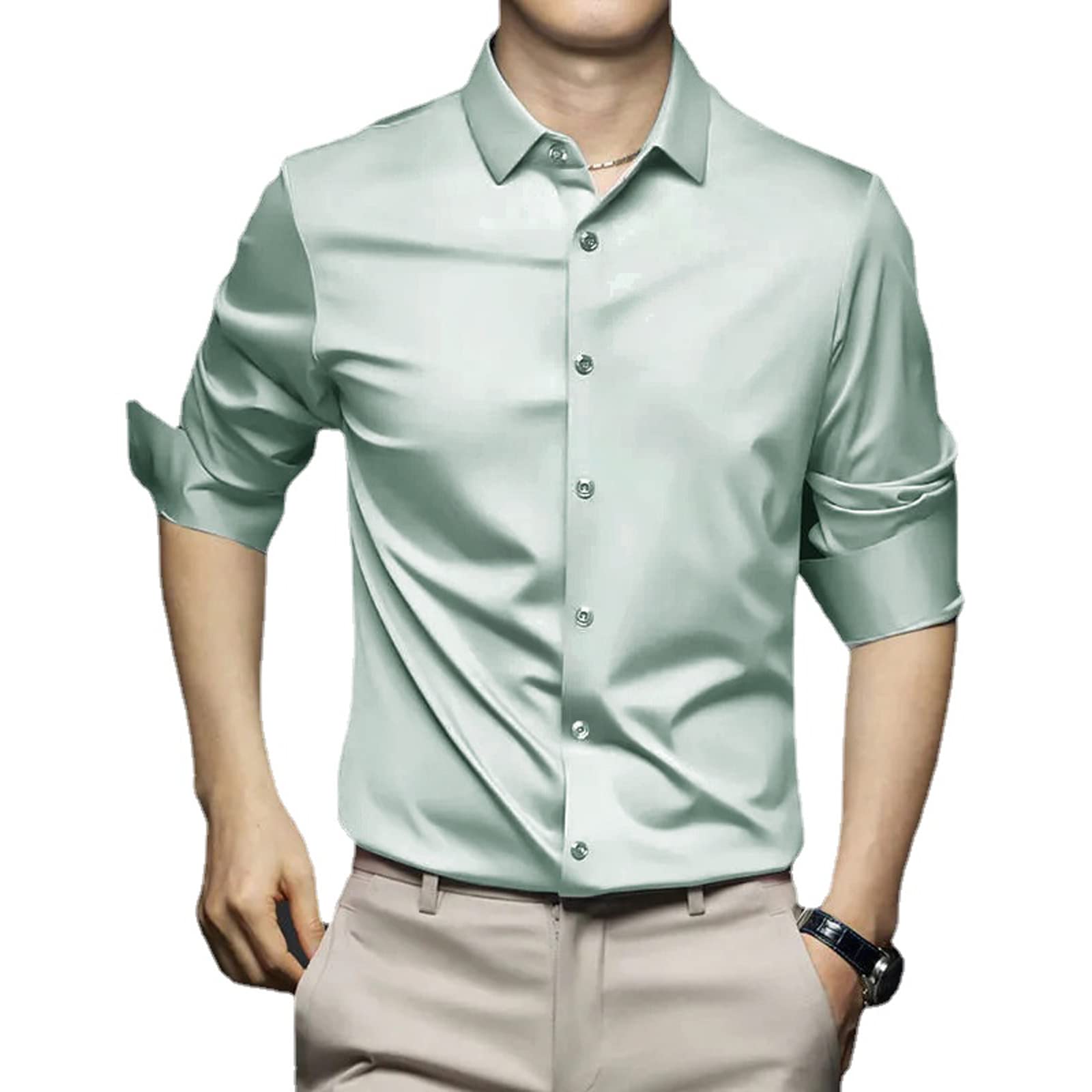 Herren Hemd Kurzärmlig Business - Knitterfrei Stretch Button-Down