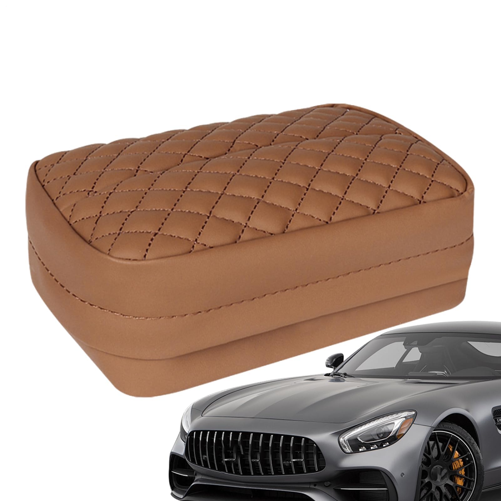 Muiltvoe Tissue Holder for Car - PU Leather Dispenser | Car Napkin Holder - for SUV Truck Armrest Console Home Restaurant