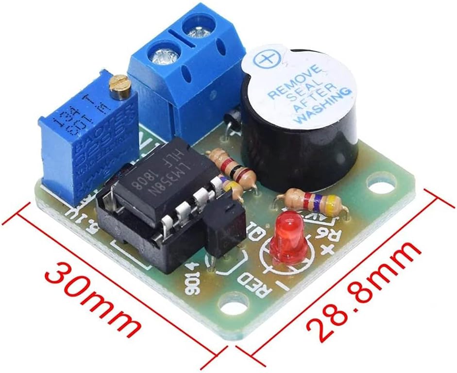 2Pcs 9V 12V Battery Anti-Over-Discharge Sound and Light Alarm Anti-Over-Discharge Protection Board Low-Voltage/Under-Voltage Protection Module