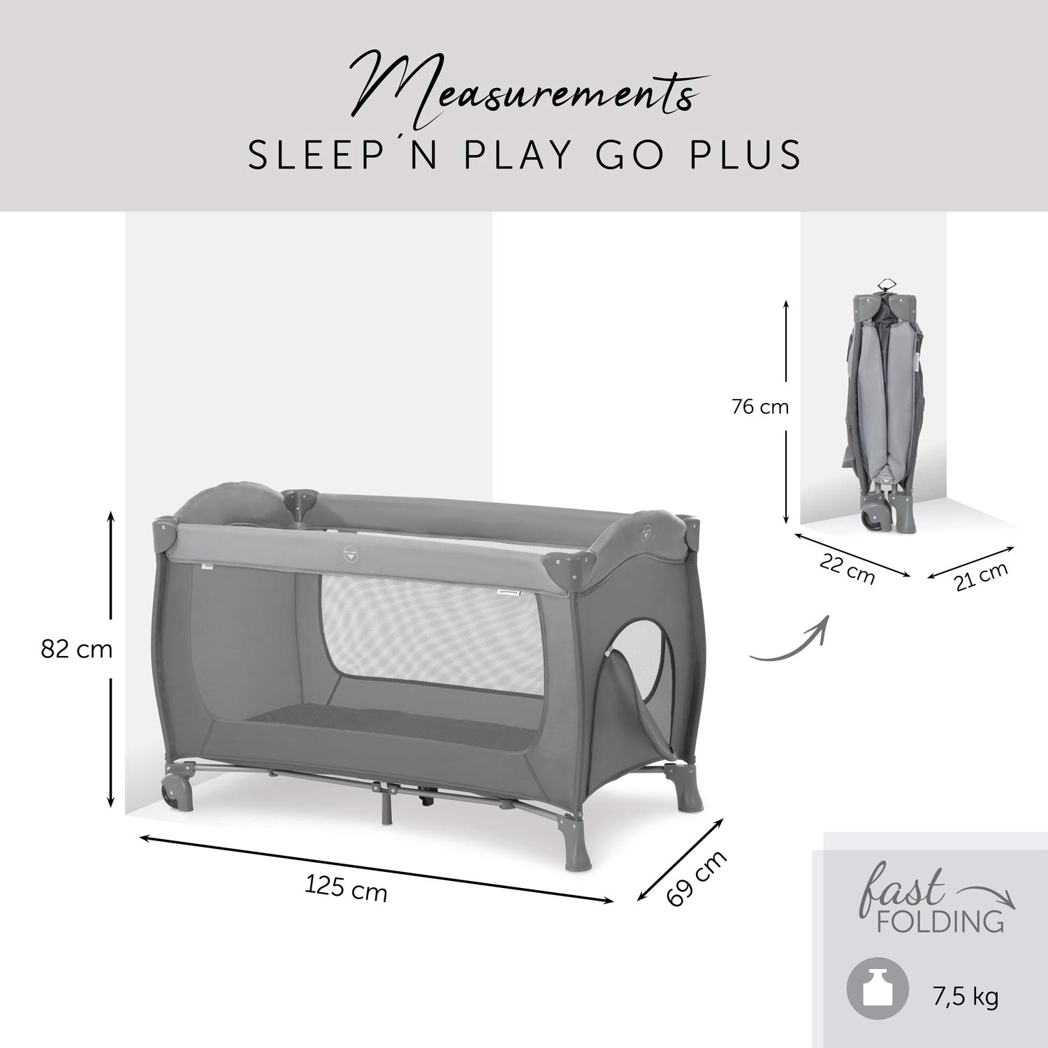 Hauck Sleep N Play Go Plus dimensions